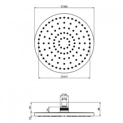 Fima Carlo Frattini Soffioni Верхний душ, 25см., цвет: чёрный матовый
