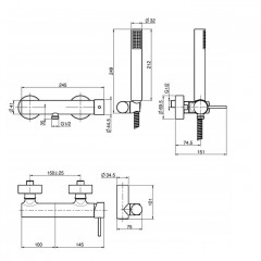 FIMA|Carlo Frattini Spillo Up Смеситель для душа внешнего монтажа, с душевым комплектом, цвет хром