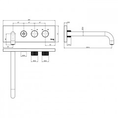 Fima Carlo Frattini Outdoor Смеситель для ванны, встраиваемый, с кнопкой on/off, излив: 20.7см., цвет: нержавеющая сталь