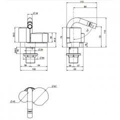 FIMA|Carlo Frattini So Смеситель для биде двухкомандный, без ручек, с донным клапаном click-clack, цвет хром