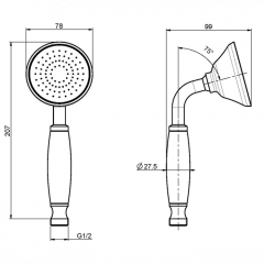 FIMA|Carlo Frattini Wellness Ручной душ из латуни, цвет бронза
