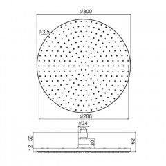 Fima Carlo Frattini Wellness Верхний душ из латуни 300 мм., цвет: чёрный матовый