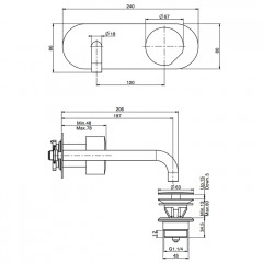 Fima Carlo Frattini So Cмеситель для раковины, встраиваемый, излив: 19.7см., цвет: чёрный матовый