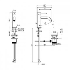FIMA|Carlo Frattini SPILLO UP Смеситель для раковины, высота 152 мм., излив 117 мм., с донным клапаном, цвет Gold