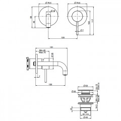 Fima Carlo Frattini Spillo Up Cмеситель для раковины, встраиваемый, излив: см., цвет: золото
