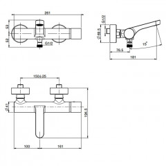 FIMA|Carlo Frattini Nomos go Смеситель для ванны внешнего монтажа, цвет хром