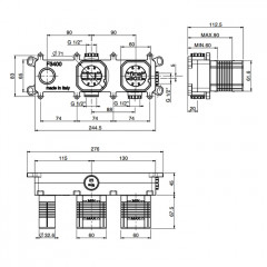 FIMA|Carlo Frattini Встраваемая часть смесителя для душа на 2 источника (ЗАКАЗ по запросу!)