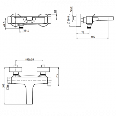 FIMA|Carlo Frattini Zeta Смеситель для ванны внешнего монтажа, цвет белый матовый