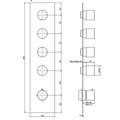FIMA|Carlo Frattini Внутренняя часть встраиваемого термостатического смесителя для душа, 4 источника