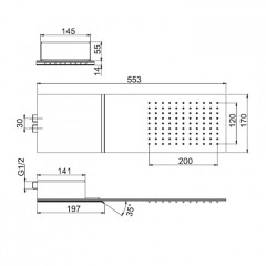 FIMA|Carlo Frattini Wellness Верхний душ настенного монтажа, 2 режима: дождь, каскад; нержавеющая сталь, цвет хром