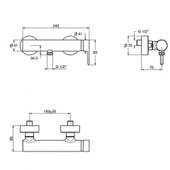 Fima Carlo Frattini Snap Смеситель для душа, настенный, цвет: хром