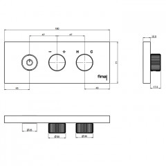 Fima Carlo Frattini Switch ON Смеситель для раковины, встраиваемый, без излива, c кнопкой on/off, цвет: чёрный матовый