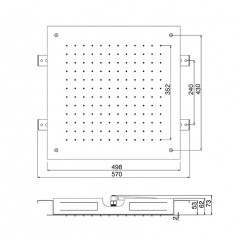 FIMA|Carlo Frattini Wellness Верхний душ 500х500 мм., встраиваемый в потолок, нержавеющая сталь, цвет хром