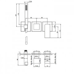 Fima Carlo Frattini Fit Смеситель для душа, встраиваемый, на 2 источника, с ручным душем, цвет: хром