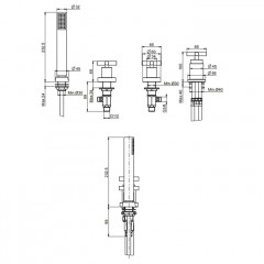 FIMA|Carlo Frattini Maxima Смеситель на борт ванны, без излива, с душевым комплектом, цвет хром