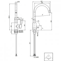 Fima Carlo Frattini Kitchen Смеситель для кухни, на 1 отв., цвет: нержавеющая сталь