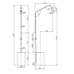 Fima Carlo Frattini Outdoor Душевая колонна "freestanding" MARMOREA, цвет: нержавеющая сталь/Carrara
