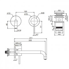 Fima Carlo Frattini Spillo Steel Cмеситель для раковины, встраиваемый, излив: 20.2см., цвет: нержавеюшая сталь