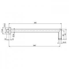 Fima Carlo Frattini Wellness Держатель верхнего душа 350 мм., настенный монтаж, цвет: чёрный матовый