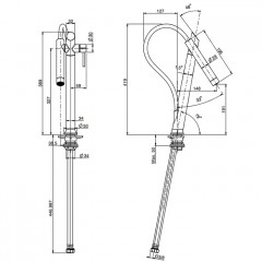 Fima Carlo Frattini Kitchen Смеситель для кухни, на 1 отв., Galileo, цвет: чёрный матовый