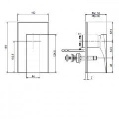 Fima Carlo Frattini Zeta Смеситель для душа встроенный, с переключателем на 2 источника, внешняя часть, цвет: чёрный матовый