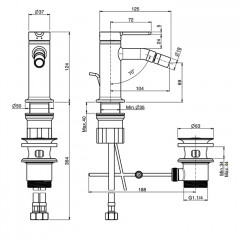 Fima Carlo Frattini Snap Смеситель для биде, на 1 отв., с донным клапаном, цвет: хром