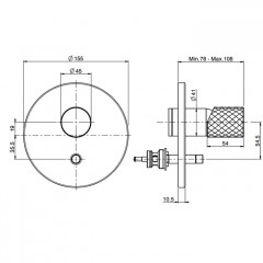 Fima Carlo Frattini Spillo Tech Смеситель для душа, встраиваемый, переключателем на 2 источника, цвет: золото