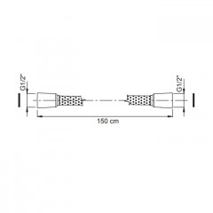 FIMA|Carlo Frattini Spillo Steel Шланг для душа 1500 мм., цвет INOX/белый матовый