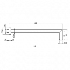 FIMA|Carlo Frattini Wellness Держатель верхнего душа 350 мм., настенный монтаж, цвет хром