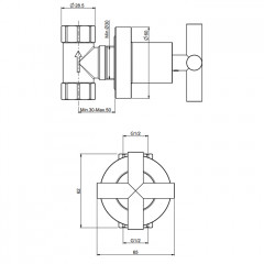 FIMA|Carlo Frattini Maxima Запорный вентиль, внешняя часть, цвет хром