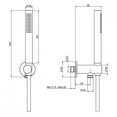 Fima Carlo Frattini Set doccia Душевой гарнитур, ручной душ с держателем и шланогом 150см., цвет: чёрный матовый