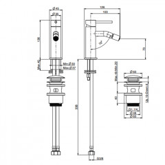 FIMA|Carlo Frattini Spillo Steel Смеситель для биде, на 1 отверстие, с донным клапаном click-clack, цвет INOX