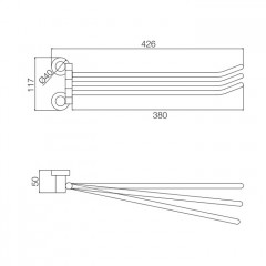 Fima Carlo Frattini Rotola Полотенцережатель поворотный, трехсекционный, цвет: чёрный матовый