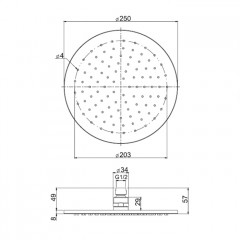 FIMA|Carlo Frattini Wellness Верхний душ из латуни 250 мм., цвет золото