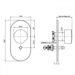 Fima Carlo Frattini So Смеситель для душа, встраиваемый, с переключателем на 2 источника, цвет: золото