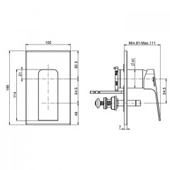 Fima Carlo Frattini Fit Смеситель для душа, встраиваемый, на 2 выхода, цвет: чёрный матовый