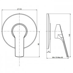 FIMA|Carlo Frattini Serie 4 Смеситель для душа встроенный, внешняя часть, цвет хром