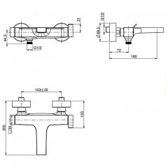 FIMA|Carlo Frattini Zeta Смеситель для ванны внешнего монтажа, цвет хром