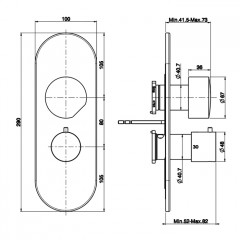 Fima Carlo Frattini So Смеситель для душа, встраиваемый, термостатический, с переключателем на 2/3 источника, цвет: чёрный матовый