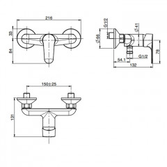 Fima Carlo Frattini Serie 22 Смеситель для душа, настенный, цвет: хром