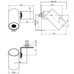 Fima Carlo Frattini Soffioni Верхний душ 8см., настенный, цвет: чёрный матовый