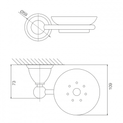 FIMA|Carlo Frattini Style Мыльница стеклянная, настенная, цвет бронза