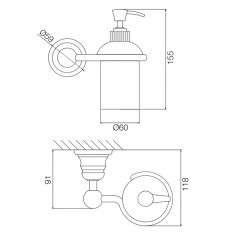 Fima Carlo Frattini Accessori Дозатор для жидкого мыла, подвесной, цвет: золото
