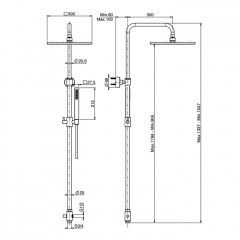 Fima Carlo Frattini Colonne doccia Душевая стойка, верхний душ 30х30см., с ручным душем, цвет: золото