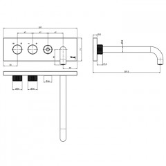 Fima Carlo Frattini Outdoor Смеситель для ванны, встраиваемый, с кнопкой on/off, излив: 20.7см., цвет: нержавеющая сталь