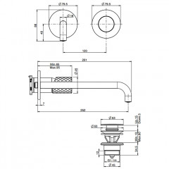 Fima Carlo Frattini Spillo Tech Cмеситель для раковины, встраиваемый, излив: 25.9см., цвет: чёрный матовый