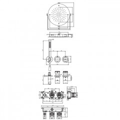 Fima Carlo Frattini Sistemi doccia Смеситель для душа, встраиваемый, термостатический, с ручным душем, на 2 выхода, цвет: золото