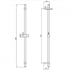 Fima Carlo Frattini Saliscendi Душевая штанга, с держателем для ручного душа, цвет: чёрный матовый