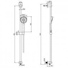 FIMA|Carlo Frattini Wellness Штанга для душа с подводом воды, цвет брашированный никель