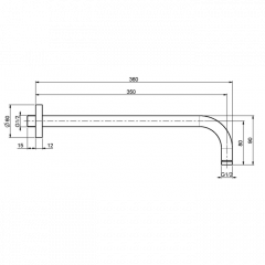 FIMA|Carlo Frattini Wellness Держатель верхнего душа 350 мм., настенный монтаж, цвет хром